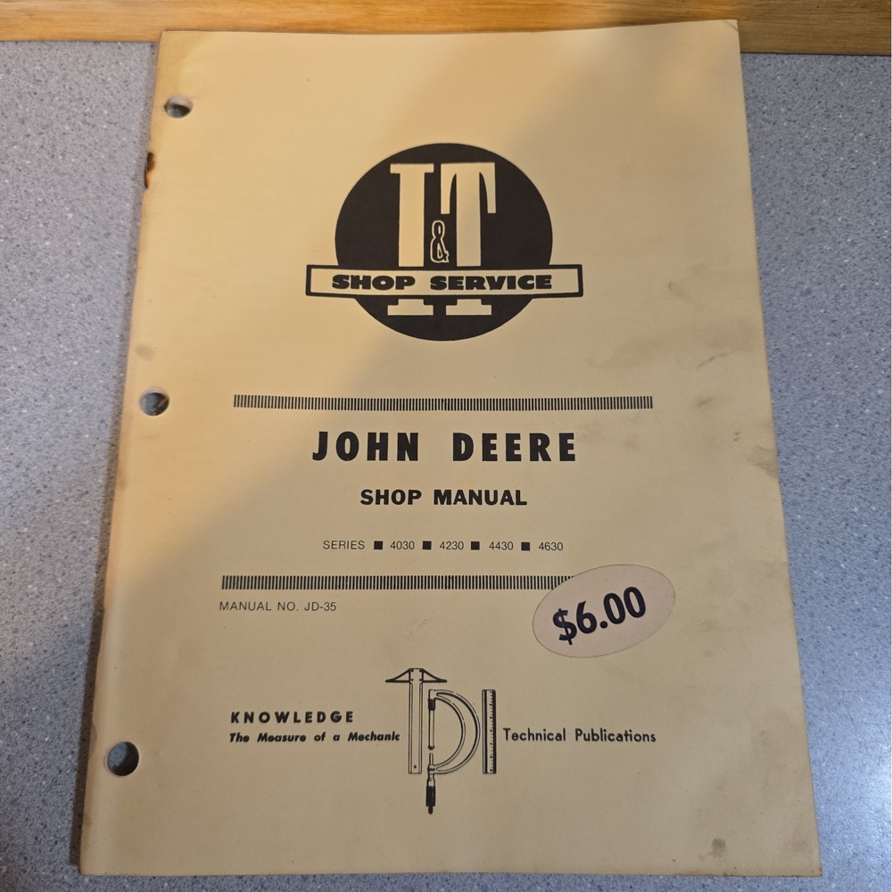 Vintage John Deere I&T Shop Service Manual JD-35